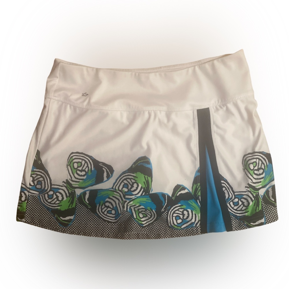 Bolle White and Blue Patterned Skort - M white blue print , polyester spandex